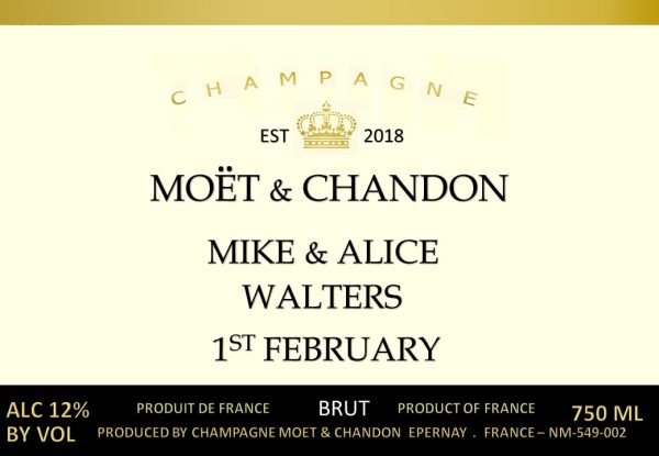 Moet Champagne Label Personalised